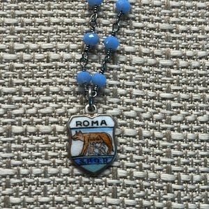 Handmade by Violette Grace Euro Travel Charm Necklace ROMA  S.P.Q.R. charm #639